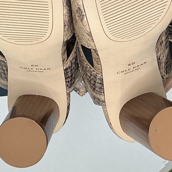 Cole Haan Reina City Sandal - Sahara Snake Leather, Size 8B, 3 1/2 Heel - Picture 8 of 10